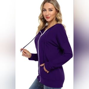 NWT! ClearLove Womens XL Purple Long Sleeve Sweatshirt Hoodie